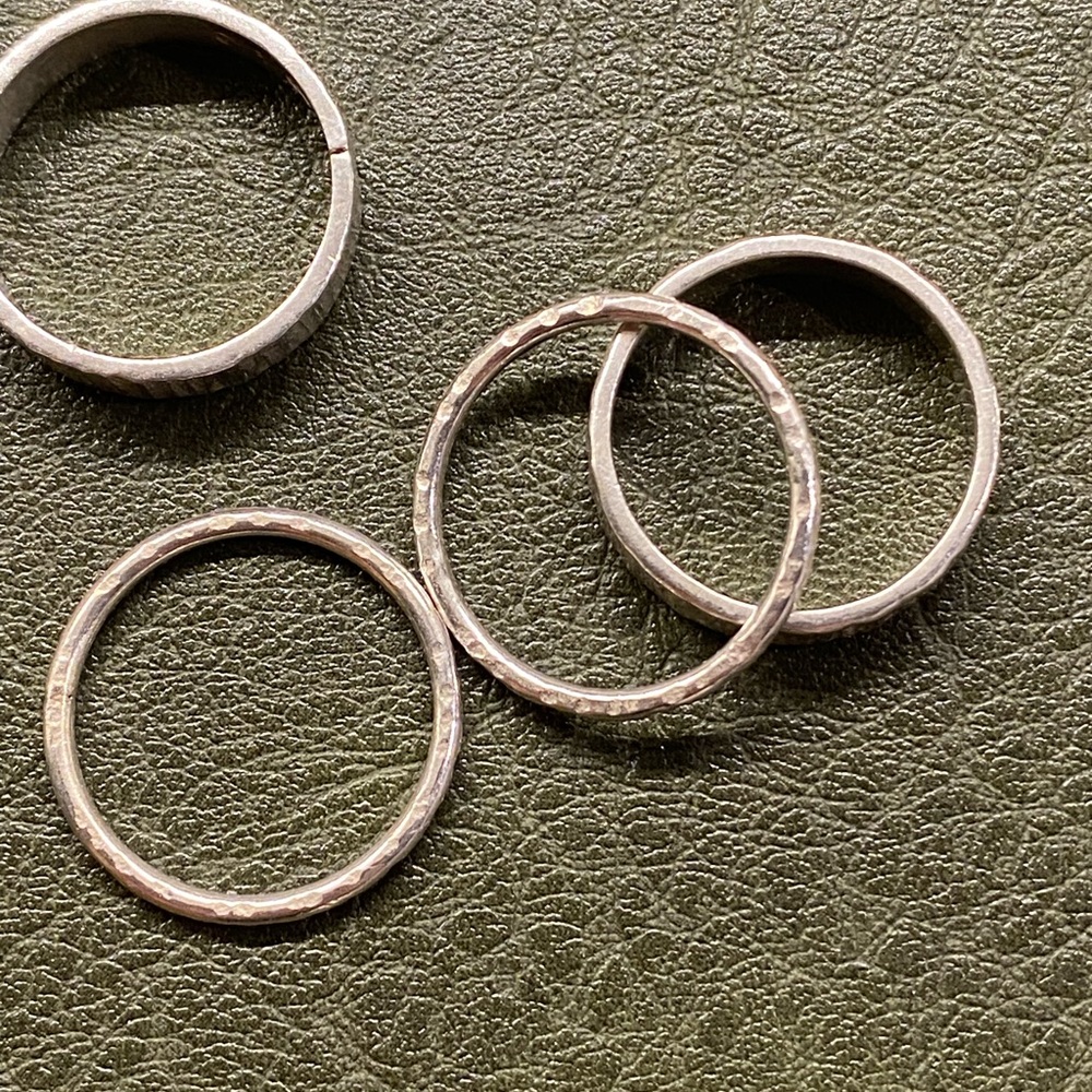 Silver Textured Ring Set - Picture 9 of 16